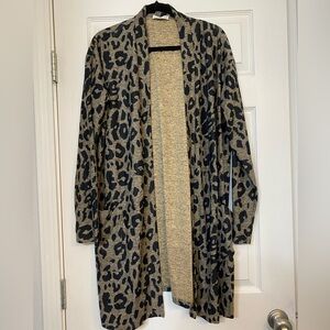 Tickled Teal Leopard Print Cardigan